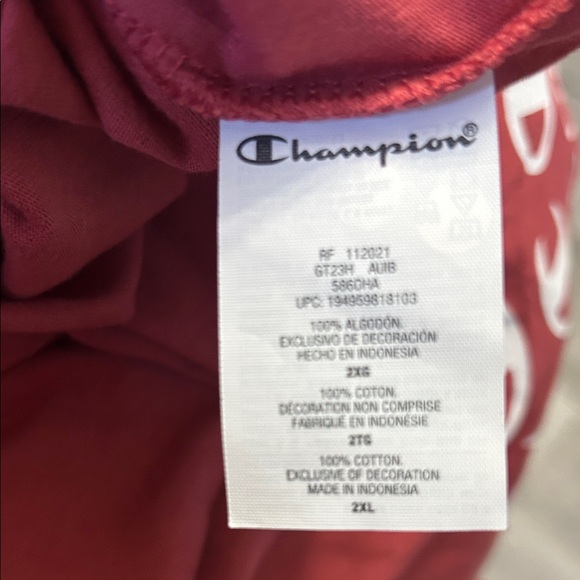 Champion Spiral Logo Red Men's Tee - Picture 5 of 5